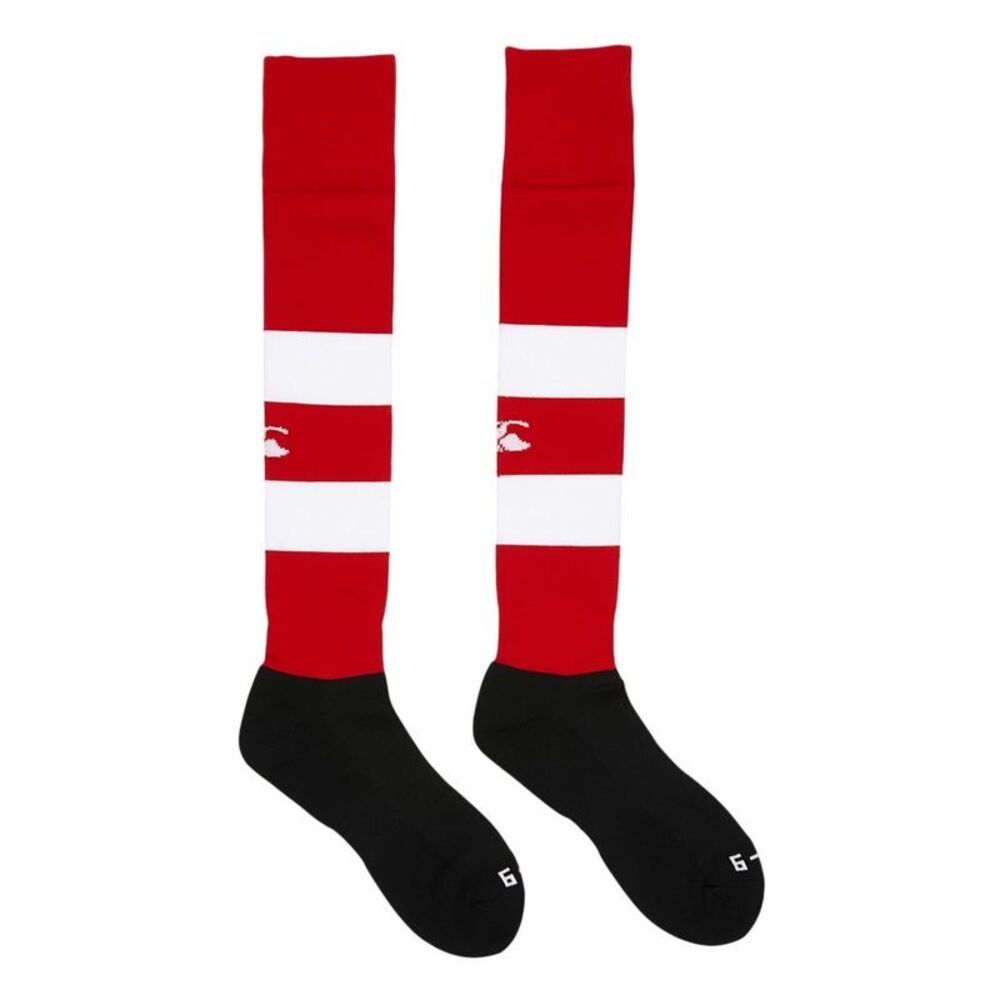 Canterbury Childrens/Kids Club Hooped Socks / Flag Red